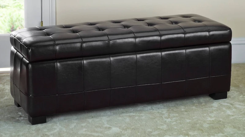 Manhattan Large Storage Ottoman in Brown