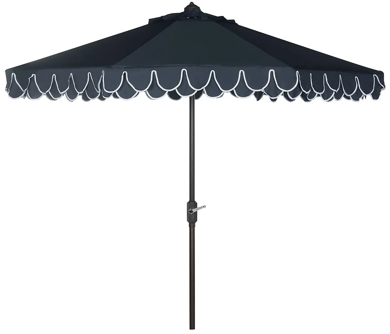 Elegant Valance 9Ft Umbrella in Navy & White
