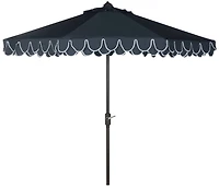 Elegant Valance 9Ft Umbrella in Navy & White