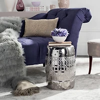 Lantana Garden Stool in Silver