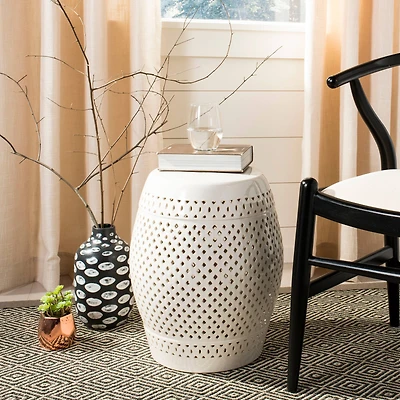 Diamond Garden Stool in Creme
