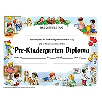 Flipside Products 8.5” x 11” Pre-Kindergarten Diploma, 6 Pack Bundle