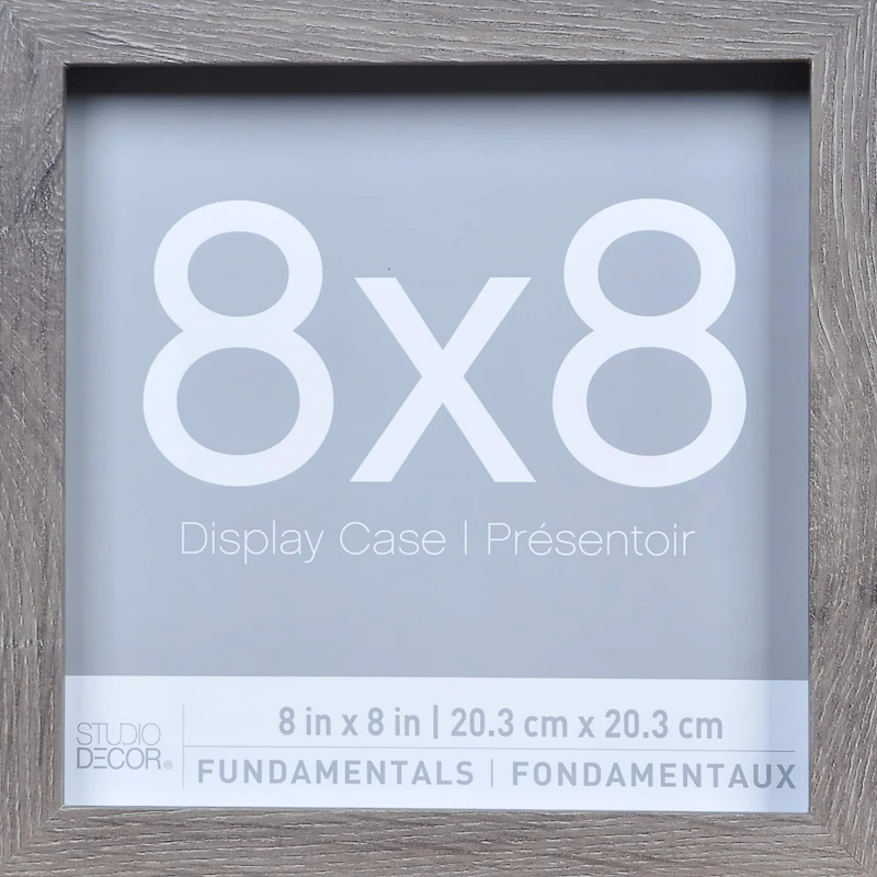 3 Pack Fundamentals 8" x 8" Gray Shadow Boxes by Studio Décor®