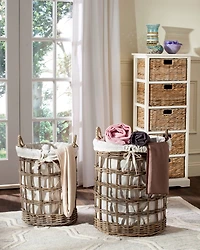 Adisa Set Of 2 Laundry Basket in Grey