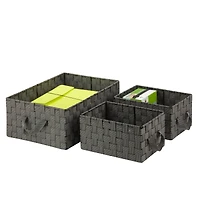 Honey Can Do Black & White Nesting Woven Baskets, 3 Pieces