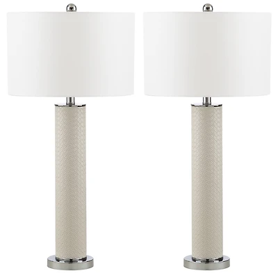 Ollie Table Lamp Set in Creme