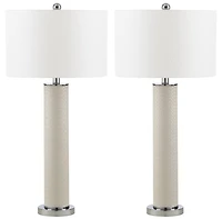 Ollie Table Lamp Set in Creme