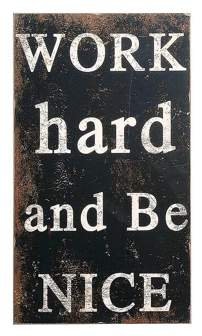 Hello Honey® Sayings "Work Hard and Be Nice" Wall Décor