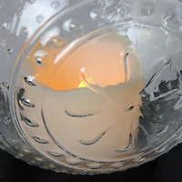 Molded Glass Lantern with LED Pillar Timer Candle