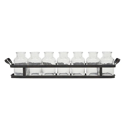 Hello Honey® Glass Bottle Set & Metal Tray