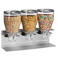 Honey Can Do Stainless Steel Triple Canister Dry Food Cereal Dispenser