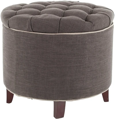 Amiela Tufted Ottoman in Grey