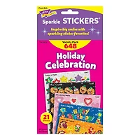 Trend Enterprises® Holiday Celebration Sparkle Stickers®, 648 Pack