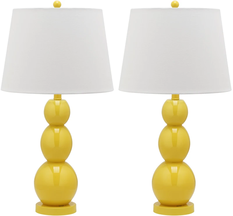 Jayne 3 Sphere Table Lamp Set in Yellow