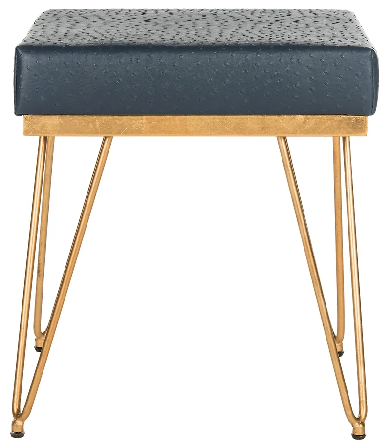 Jenine Square Bench in Navy & Gold