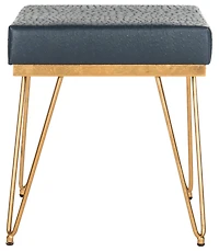Jenine Square Bench in Navy & Gold