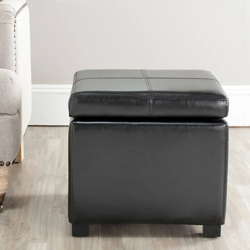 Madison Square Leather Ottoman in