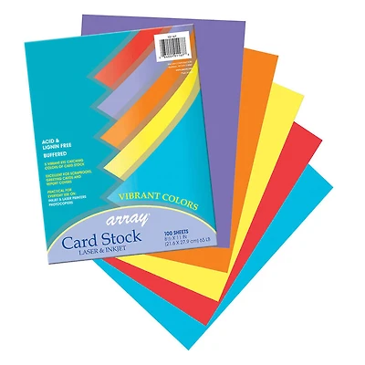 Array® Vibrant Colors Card Stock, 100 Sheets