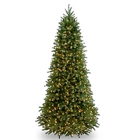 9 Ft. Pre-Lit Feel Real® Jersey Frasier Fir Pencil Slim Artificial Christmas Tree, Clear Lights