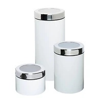 Honey Can Do White Retro Canisters, 3 Pack