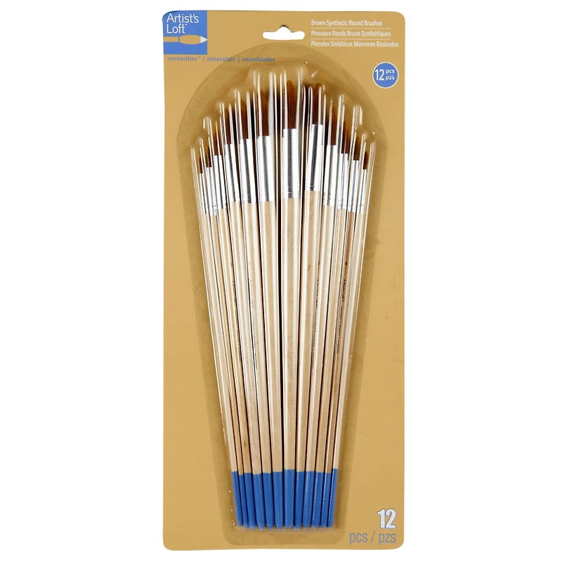 Brown Synthetic Round Brushes by Artist's Loft® Necessities™