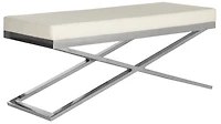 Acra Bench in White & Chrome