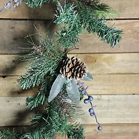Blueberries & Snowy Pine Cones Mixed Pine Artificial Garland, Unlit