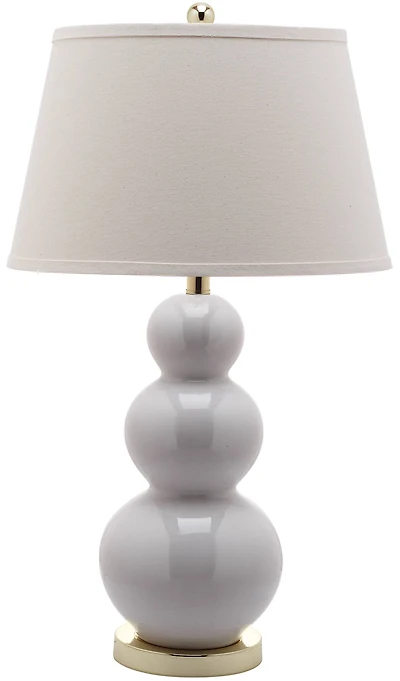 Three Gourd Table Lamp in White