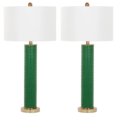 Ollie Table Lamp Set in Dark Green