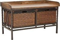 Noah Storage Bench in Pewter/Oak