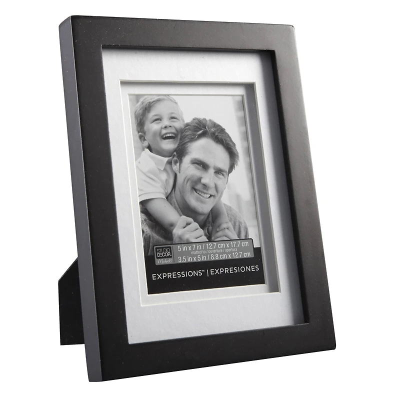 Expressions™ 3.5" x 5" Black Frame with Double Mat by Studio Décor®