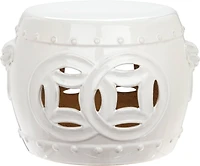 Mei Double Coin Garden Stool in Antique White