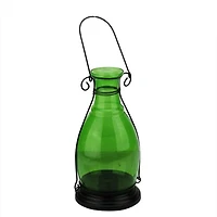 Transparent Green Glass Bottle Vase Tea Light Candle Lantern