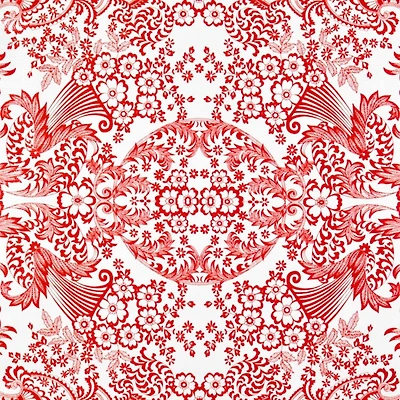 Red Paradise Lace Oilcloth