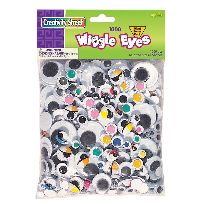 Creativity Street® Classpack Assortment Wiggle Eyes, Pack of 1000