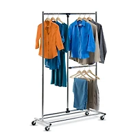 Honey Can Do Dual Bar Chrome Adjustable Garment Rack