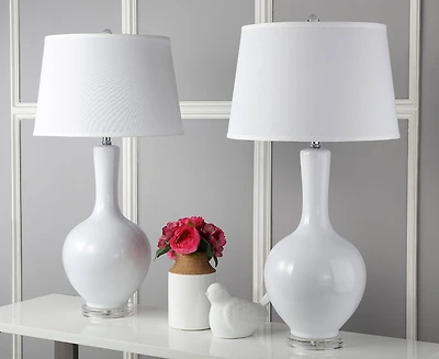 Blanche Gourd Lamp Set in White