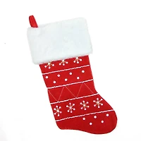19" Traditional Embroidered Snowflake Christmas Stocking