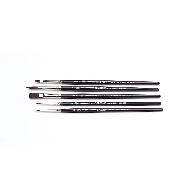 Winsor & Newton® Galeria® Short Handle Brush 5 Pack