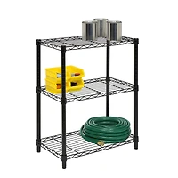 Honey Can Do 3-Tier Black Shelving Unit