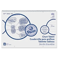 Pacon® White 1" Ruled Chart Tablet, 24" x 16", 30 Sheets Per Chart, 3 Charts