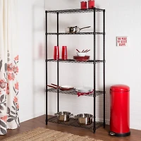 Honey Can Do Black 5-Tier Adjustable Storage Shelving Unit