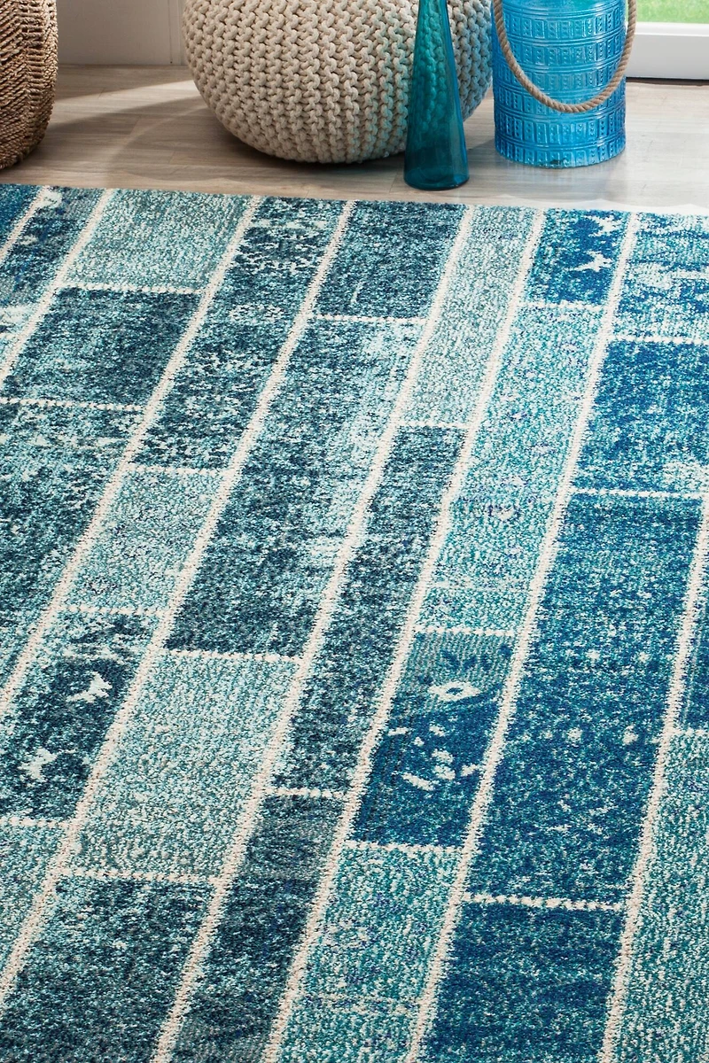 Monaco Scroll Block 4' X 5'-7" Area Rug