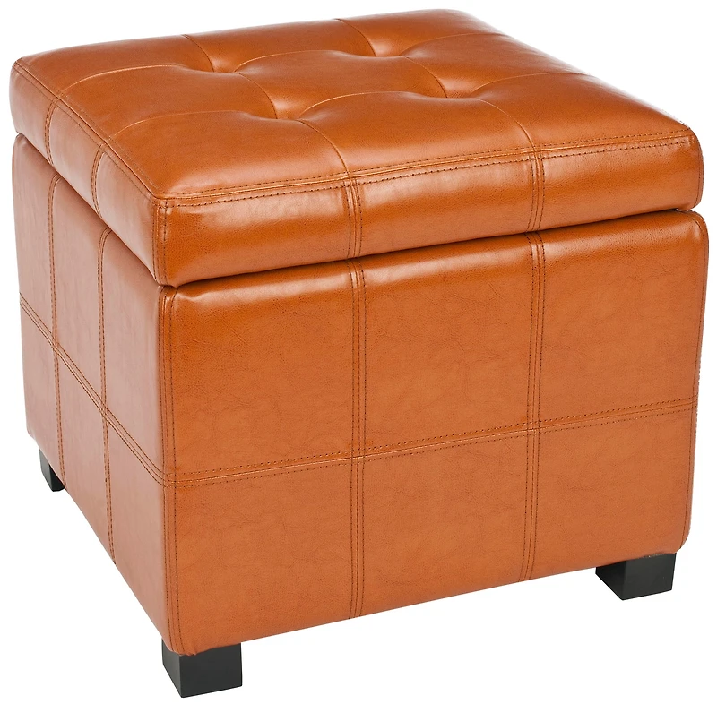 Maiden Square Tufted Ottoman in Saddle