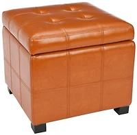Maiden Square Tufted Ottoman in Saddle