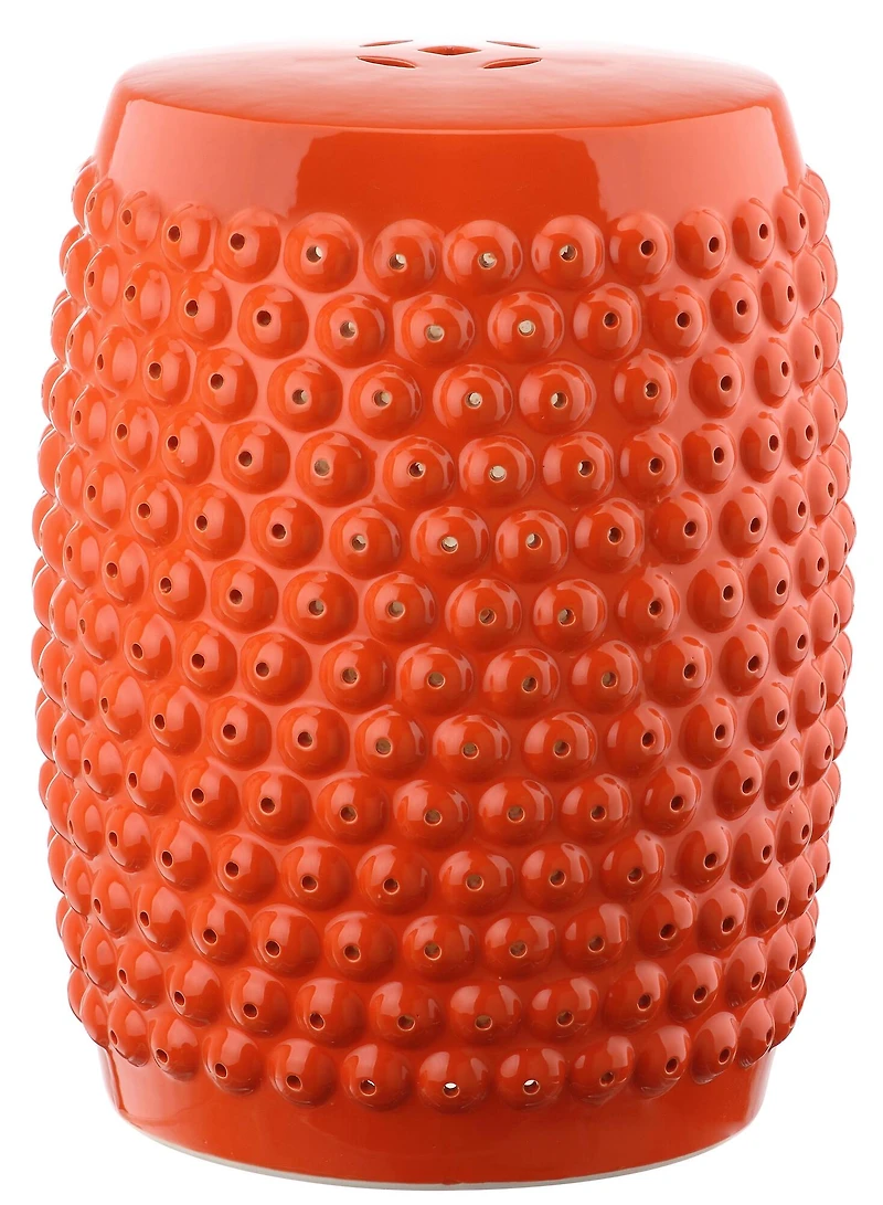 Stella Nailhead Garden Stool in Orange
