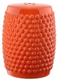 Stella Nailhead Garden Stool in Orange