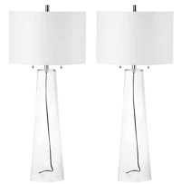 Myrtle Table Lamp Set in Clear & Off White