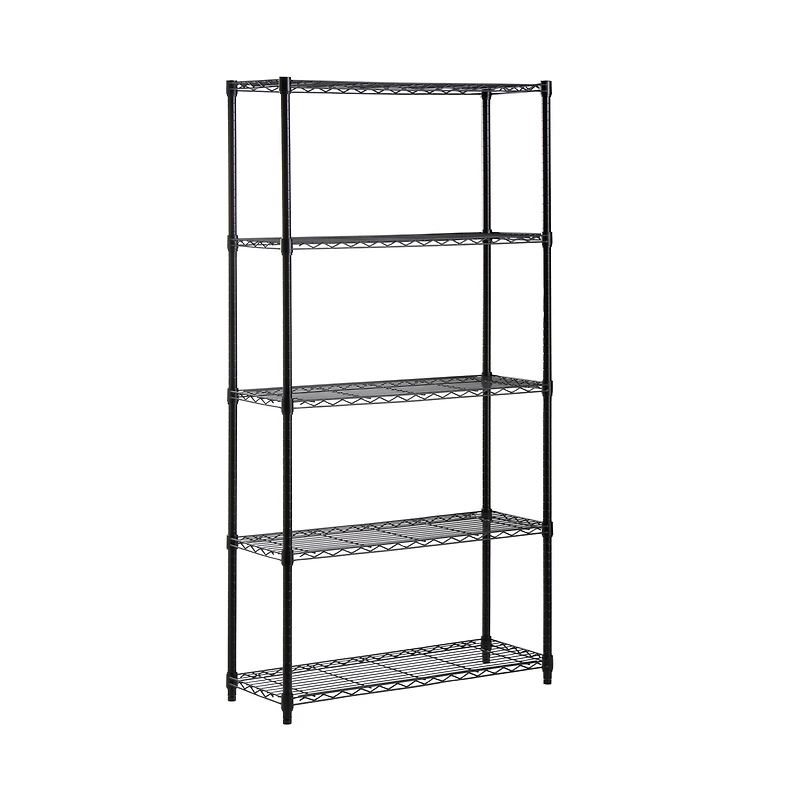 Honey Can Do Black 5-Tier Adjustable Storage Shelving Unit