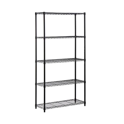 Honey Can Do Black 5-Tier Adjustable Storage Shelving Unit